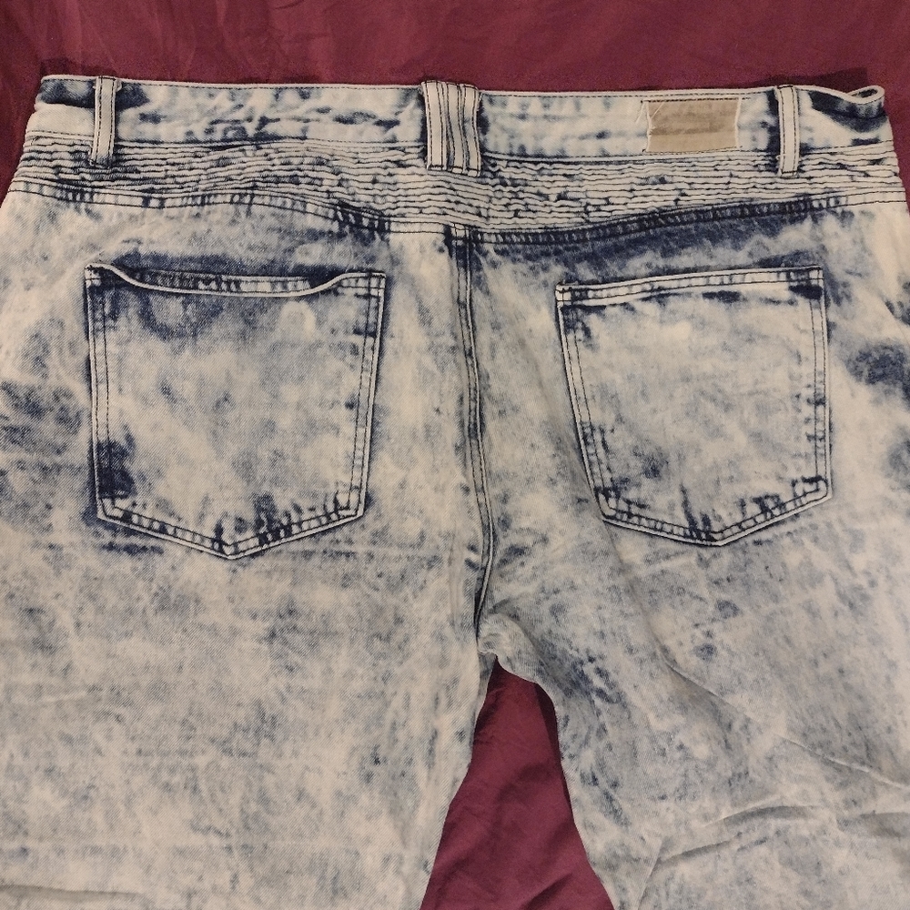 Gray Earth Men's Acid Washed Straight Leg Denim Jeans Sz. W42 - Picture 10 of 16